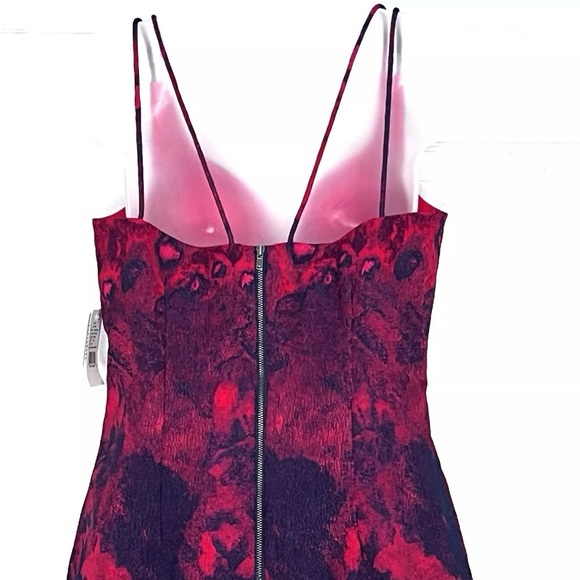 Aidan Mattox Dress Size 8 Spaghetti Strap Jacquard Mini Cocktail Dress - Picture 3 of 16